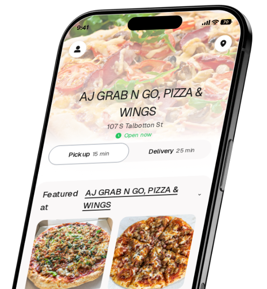 AJ GRAB N GO, PIZZA & WINGS app preview